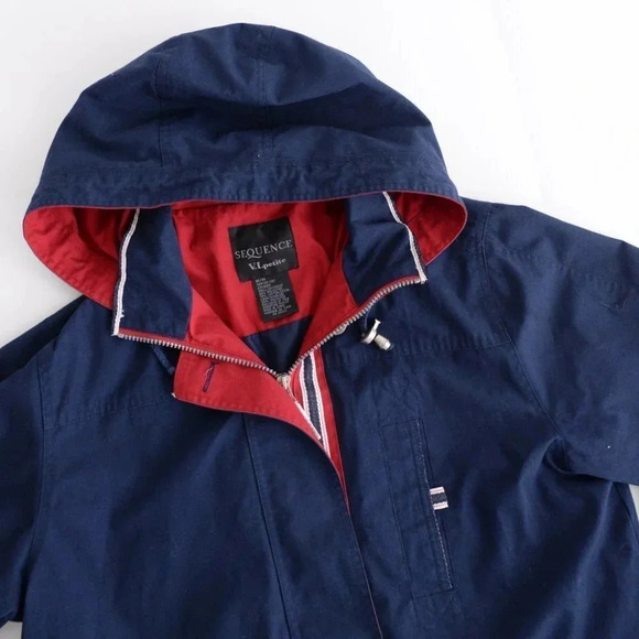 Vintage Sequence Navy Red Cotton Yachting Sailing Jacket Coastal Chic M - Picture 13 of 15